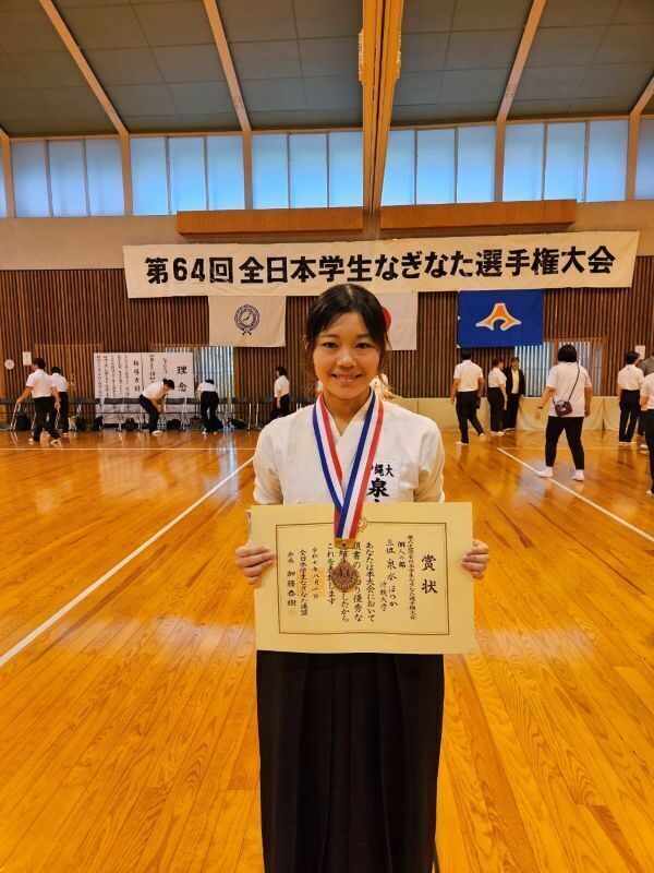 なぎなたインカレ 個人3位！泉水ほのかさん（こども文化学科2年）